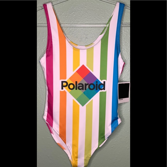 New Polaroid Swimsuit Rainbow Bathing Suit Large - Picture 2 of 5